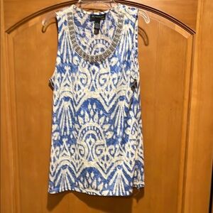 INC’s Blue Graphic Embellished Tank Top